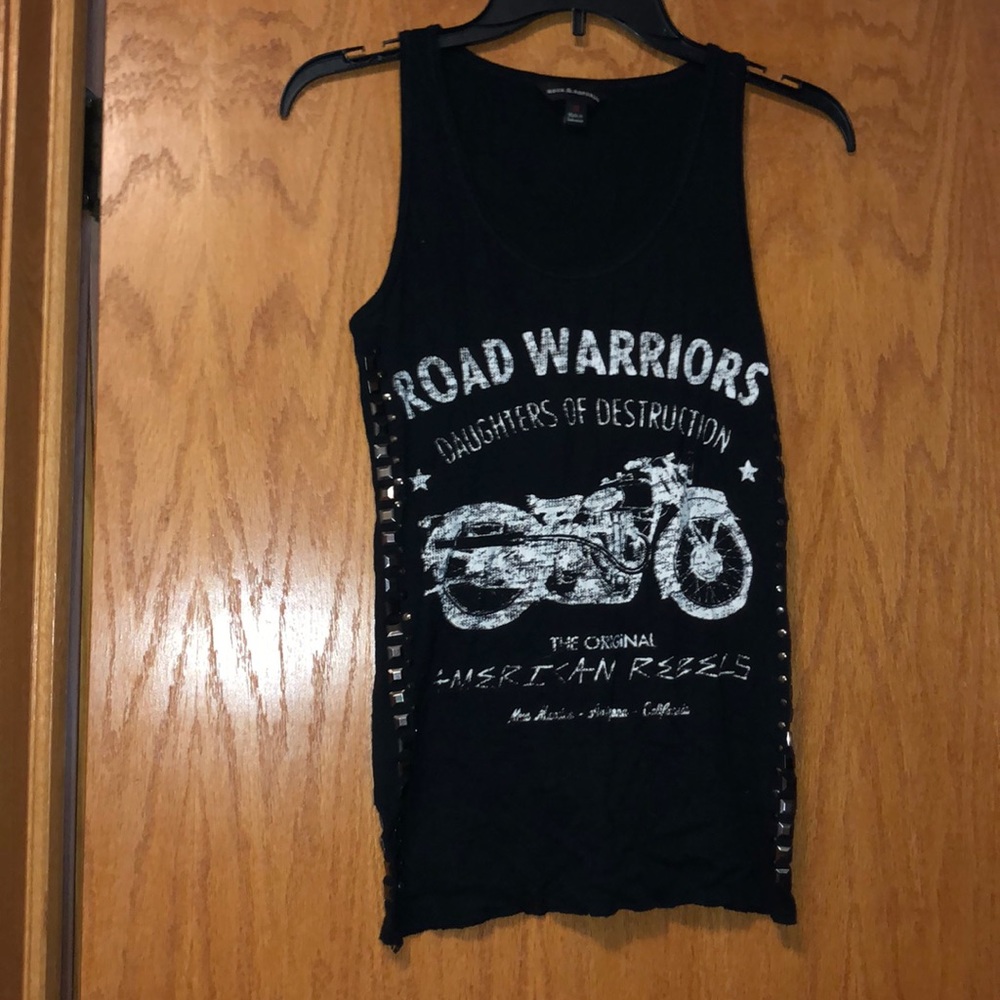 Black biker tank top